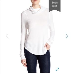 Free people Kristina waffle knit cowl neck sweater